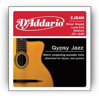 Struny D'Addario EJ84M Gypsy Jazz, Loop End, Medium, 11-45