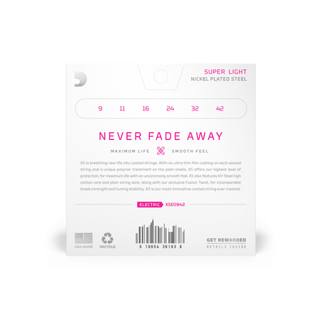 Struny D'Addario XS Nickel Coated Electric Super Light 9-42 (XSE0942)