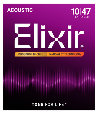 Struny Elixir NanoWeb Phosphor Bronze 10-47 Extra Light (16002)
