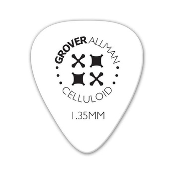 Kostka gitarowa Grover Allman Celluloid Pro White 1.35mm
