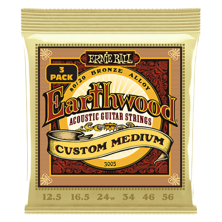3PACK Struny Ernie Ball Earthwood Custom Medium Acoustic 80/20 Bronze 12.5-56 (3005)