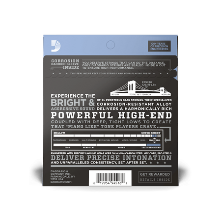 Struny D'Addario ProSteels Bass Super Light Long Scale 40-95 EPS220