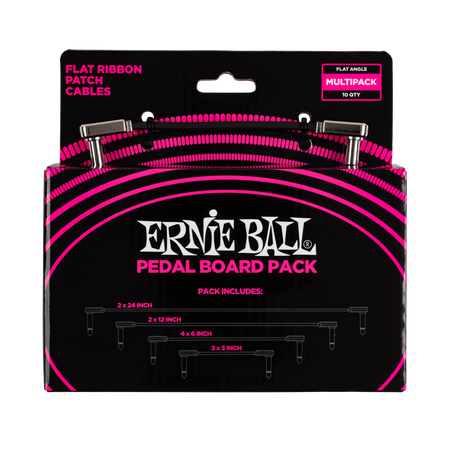 Zestaw kabli patch Ernie Ball Flat Ribbon 10szt. (6224)