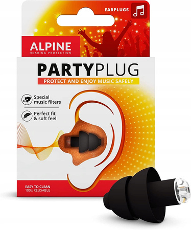 Zatyczki do uszu Alpine PartyPlug czarne