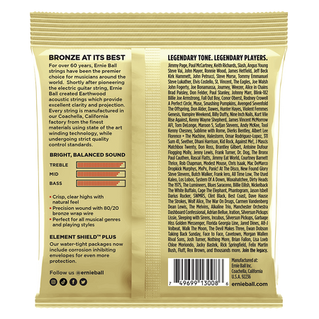 3-pack Struny Ernie Ball Earthwood Rock & Blues  Acoustic 80/20 Bronze 10-52 (3008)