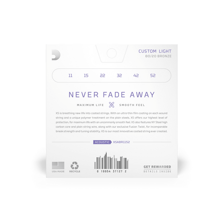 Struny D'Addario XS Coated 80/20 Bronze Light 12-53 XSABR1253