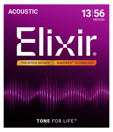 Struny Elixir NanoWeb Phosphor Bronze 13-56 Medium (16102)