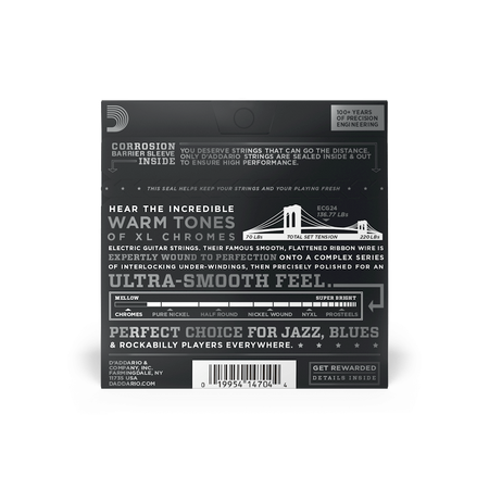 Struny D'Addario Chromes Jazz Light 11-50 ECG24