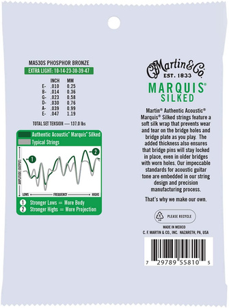 Struny Martin Authentic Acoustic Marquis Silked Phosphor Bronze 10-47 (MA530S)