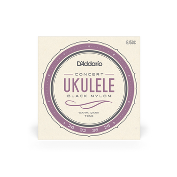 Struny D'Addario Black Nylon do ukulele koncertowego EJ53C