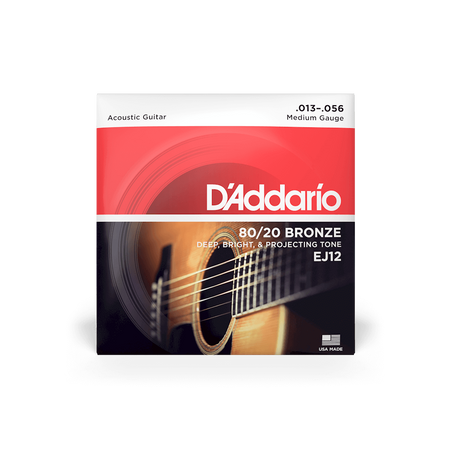 Struny D'Addario EJ12 80/20 Bronze Acoustic Guitar Strings, Medium, 13-56