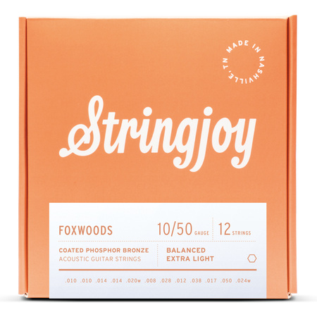 Struny do gitary akustycznej 12-strunowej Stringjoy FOXWOODS Phosphor Bronze 10-50 (FW1024)