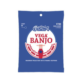 Struny do banjo 5-strunowego Martin Vega Nickel Wound Light 09 (V700)