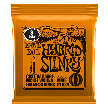3 x Struny Ernie Ball Hybrid Slinky Nickel Wound 9-46 (3222)