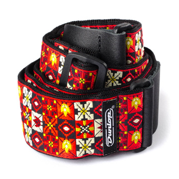 Pasek do gitary żakardowy Dunlop Winterland Red D67-01RD