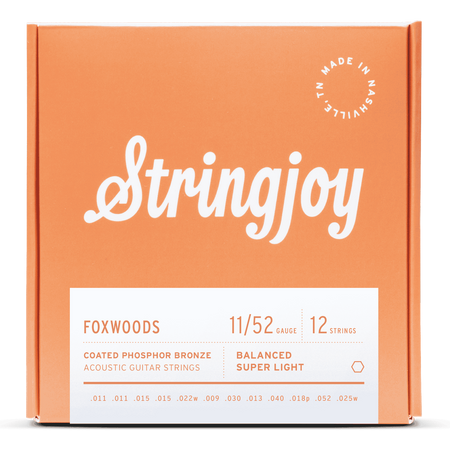 Struny do gitary akustycznej 12-strunowej Stringjoy FOXWOODS Phosphor Bronze 11-52 (FW1125)
