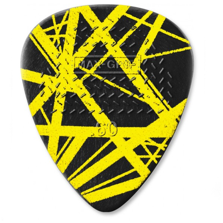 Kostka gitarowa Dunlop EVH Black With Yellow Stripes Nylon Max Grip .60mm