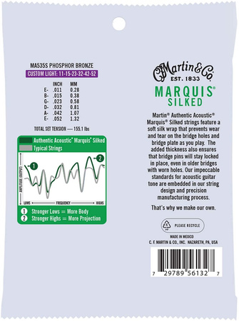 Struny Martin Authentic Acoustic Marquis Silked Phosphor Bronze 11-52 (MA535S)