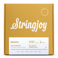 Struny do gitary akustycznej Stringjoy BRIGHTS 80/20 Bronze 11-52 (BB1152)