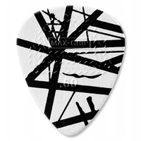 Kostka gitarowa Dunlop EVH White With Black Stripes Nylon Max Grip .60mm