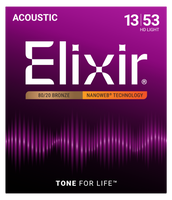 Struny Elixir NanoWeb 80/20 Bronze 13-53  HD Light (11182)