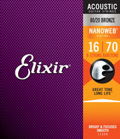 Struny Elixir NanoWeb 80/20 Bronze 16-70 8-String Baritone (11308)