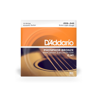 Struny D'Addario Phosphor Bronze 12-string Extra Light 9-45 EJ41