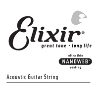 Struna Elixir Nanoweb 80/20 Bronze .025 owijana (15125)